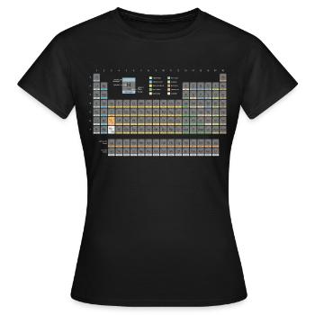 Tableau périodique chimiste nerd chimie geek - T-shirt Femme - noir - Devant - AI Model Female 172 dark (172cm)