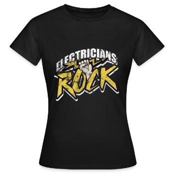 Elektriker Strom Elektrotechnik Blitz Geschenk - Frauen T-Shirt - Schwarz - Vorne - AI Model Female 172 dark (172cm)