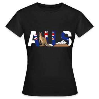 Australia - Women's T-Shirt - black - Front - AI Model Female 172 dark (172cm)