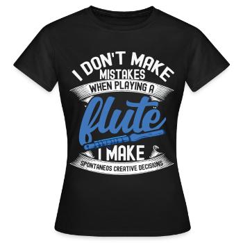 Flutist Perfect Flute Aerophone Gift Flute - Women's T-Shirt - black - Front - AI Model Female 172 dark (172cm)