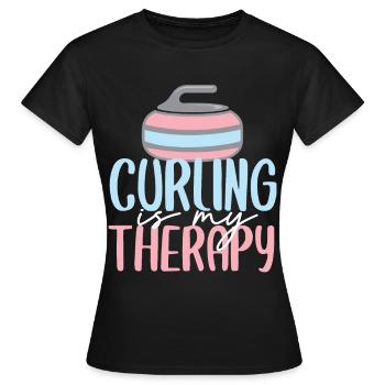 curling sports d'hiver cadeau de sports de glace - T-shirt Femme - noir - Devant - AI Model Female 172 dark (172cm)