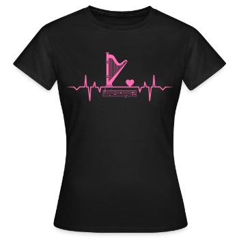 Harfe Harfen Streichmusik Xylofon Ton Harfenistin - Frauen T-Shirt - Schwarz - Vorne - AI Model Female 172 dark (172cm)