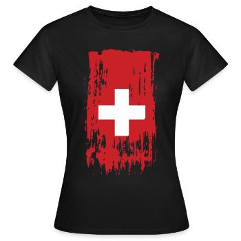 Suisse Suisse Suisse - T-shirt Femme - noir - Devant - AI Model Female 172 dark (172cm)