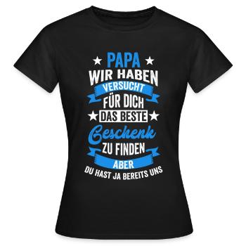 Papa Vater Vatertag Geschenk - Frauen T-Shirt - Schwarz - Vorne - AI Model Female 172 dark (172cm)