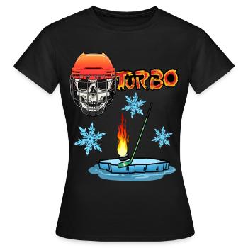 Hockey Sports d’hiver Sports d’hiver Sport d’hiver Crâne - T-shirt Femme - noir - Devant - AI Model Female 172 dark (172cm)