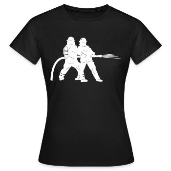 Pompier pompiers secours pompiers - T-shirt Femme - noir - Devant - AI Model Female 172 dark (172cm)