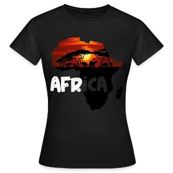 Africa savanna sunset - Women's T-Shirt - black - Front - AI Model Female 172 dark (172cm)