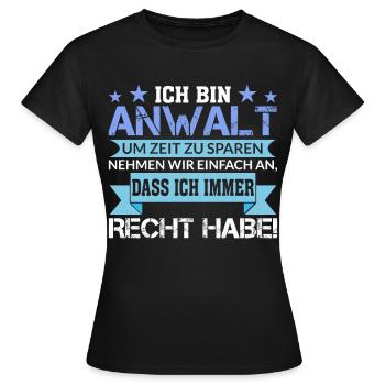 Anwalt - Frauen T-Shirt - Schwarz - Vorne - AI Model Female 172 dark (172cm)