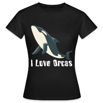 J'aime les orques orques orque orque cadeau - T-shirt Femme - noir - Devant - AI Model Female 172 dark (172cm)