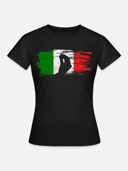 Italienische Handgeste Capisci Italien Flagge - Frauen T-Shirt - Schwarz