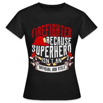 Pompiers pompiers lumière bleue appel d'urgence héros - T-shirt Femme - noir - Devant - AI Model Female 172 dark (172cm)