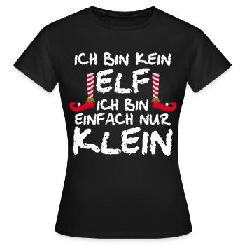 Weihnachten Elf Weihnachtsmann Elfe Lustige Sprüch - Frauen T-Shirt - Schwarz - Vorne - AI Model Female 172 dark (172cm)