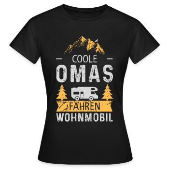 Oma Wohnmobil Wohnwagen Geschenk - Frauen T-Shirt - Schwarz - Vorne - AI Model Female 172 dark (172cm)