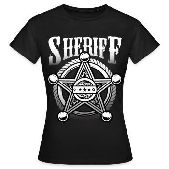 Sheriffstern Sheriff Offizier Polizei - Frauen T-Shirt - Schwarz - Vorne - AI Model Female 172 dark (172cm)