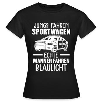 Polizei Offizier Polizeiauto Sportwagen - Frauen T-Shirt - Schwarz - Vorne - AI Model Female 172 dark (172cm)
