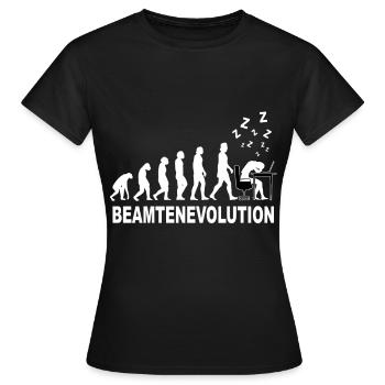 Evolution schlafen am Arbeitsplatz Beamter - Frauen T-Shirt - Schwarz - Vorne - AI Model Female 172 dark (172cm)