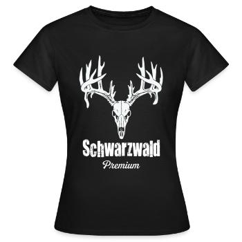 Schwarzwald Premium Skull deer - Frauen T-Shirt - Schwarz - Vorne - AI Model Female 172 dark (172cm)