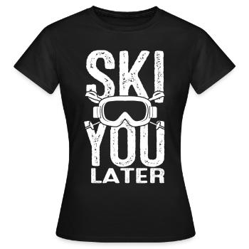 Ski sports d'hiver ski vacances neige - T-shirt Femme - noir - Devant - AI Model Female 172 dark (172cm)