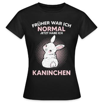 Hase Karnickel Kaninchen Stallhase Geschenk - Frauen T-Shirt - Schwarz - Vorne - AI Model Female 172 dark (172cm)