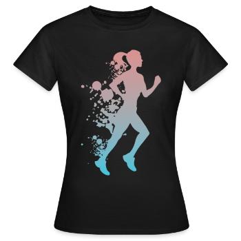 joggen laufen läufer marathon sport jogger - Frauen T-Shirt - Schwarz - Vorne - AI Model Female 172 dark (172cm)