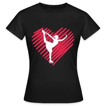 Patinage artistique Patinoire Patinoire Cadeau de patinage sur glace - T-shirt Femme - noir - Devant - AI Model Female 172 dark (172cm)