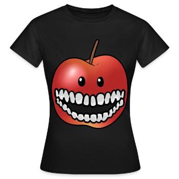 Apple Fruit Vitamins Healthy Fruits Vitamins - Women's T-Shirt - black - Front - AI Model Female 172 dark (172cm)