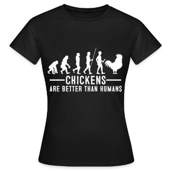 poulet - T-shirt Femme - noir - Devant - AI Model Female 172 dark (172cm)
