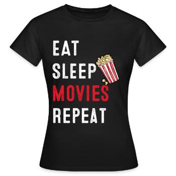 Cinéma Cinéma Télévision cadeau soirée cinéma - T-shirt Femme - noir - Devant - AI Model Female 172 dark (172cm)