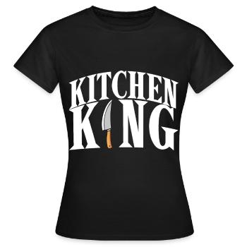 Koch König Chefkoch Gourmet Kochmütze Cuisine - Frauen T-Shirt - Schwarz - Vorne - AI Model Female 172 dark (172cm)