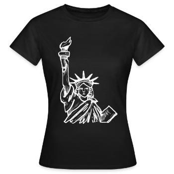 Statue de la liberté USA - T-shirt Femme - noir - Devant - AI Model Female 172 dark (172cm)