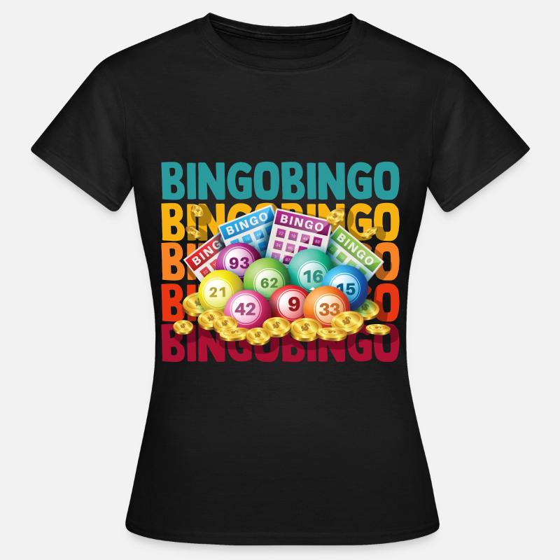 Bingo heldig nummer lotto gave bedstefar bedstemor - Dame-T-shirt - sort