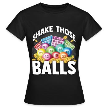 Bingo numéro porte-bonheur loto cadeau grand-père grand-mère - T-shirt Femme - noir - Devant - AI Model Female 172 dark (172cm)