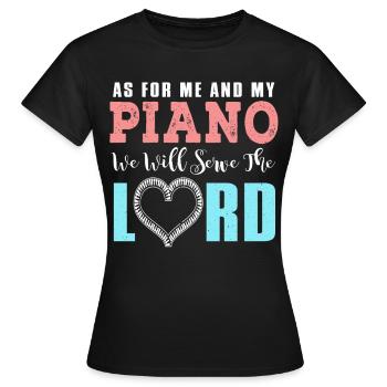 Piano Piano Piano Piano Piano Clavier - T-shirt Femme - noir - Devant - AI Model Female 172 dark (172cm)