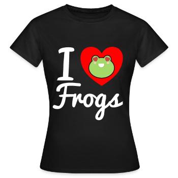 Frosch Kröte Laubfrosch Quak Froschkönig Märchen - Frauen T-Shirt - Schwarz - Vorne - AI Model Female 172 dark (172cm)