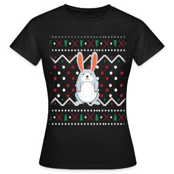 Lapin de Noël laid - T-shirt Femme - noir - Devant - AI Model Female 172 dark (172cm)