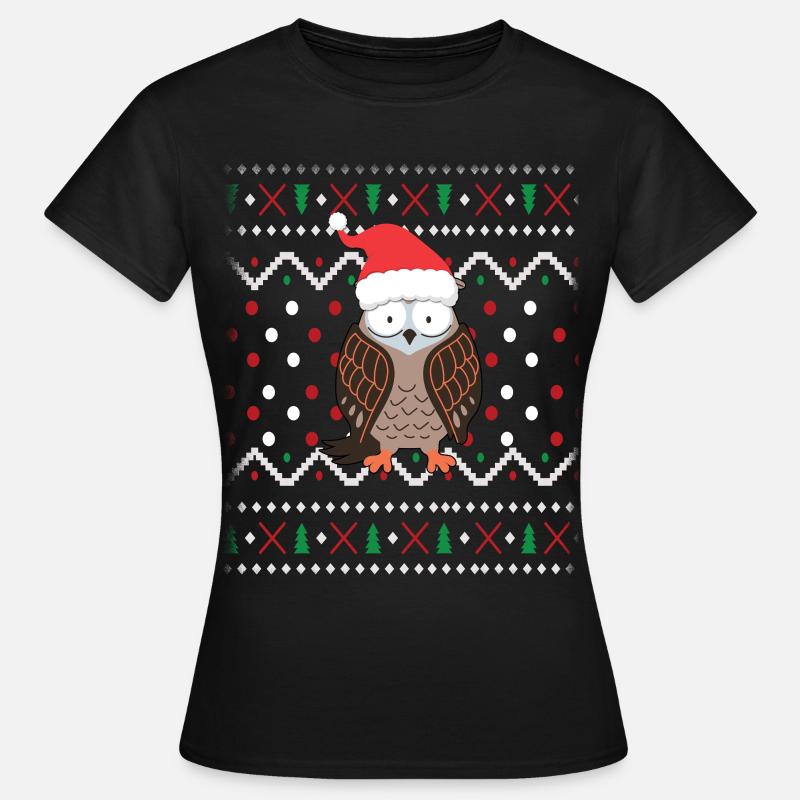 Ugle Ugly Christmas - Dame-T-shirt - sort