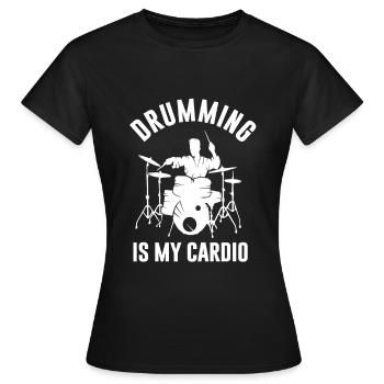 Musicien de percussion batteur pilon - T-shirt Femme - noir - Devant - AI Model Female 172 dark (172cm)