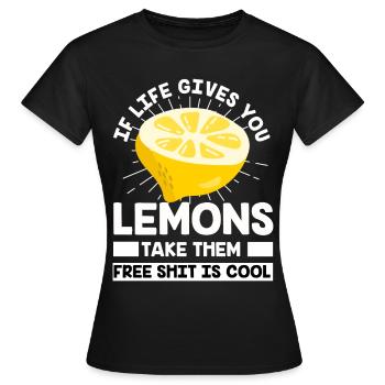 Zitrone Obst Limonade Alkohol Zitronensaft Sauer - Frauen T-Shirt - Schwarz - Vorne - AI Model Female 172 dark (172cm)