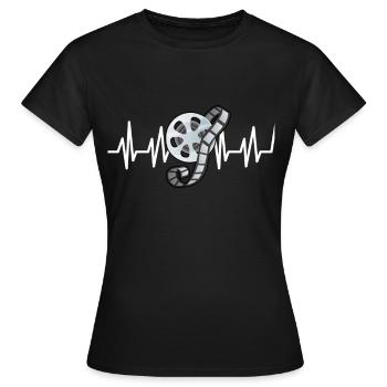 movie - Women's T-Shirt - black - Front - AI Model Female 172 dark (172cm)