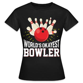 Bowling bowling boule de bowling cadeau - T-shirt Femme - noir - Devant - AI Model Female 172 dark (172cm)
