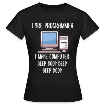 Je suis programmeur en programmation - T-shirt Femme - noir - Devant - AI Model Female 172 dark (172cm)