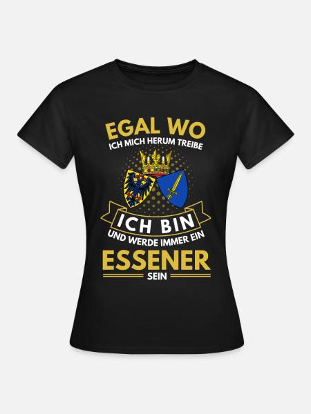 Stadt Essen Wappen Stolzer Essener Geschenk - Frauen T-Shirt - Schwarz