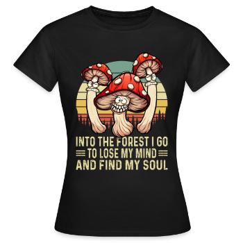 Magic Mushrooms Psychedelisch Drogen Halluzinogen - Frauen T-Shirt - Schwarz - Vorne - AI Model Female 172 dark (172cm)