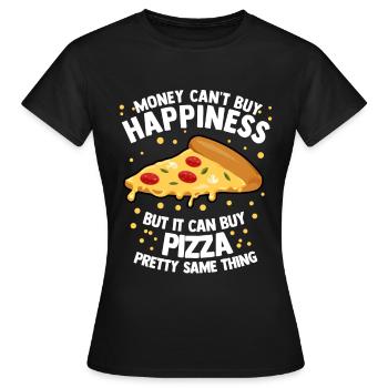 Pizzeria Pizza Margarita Fromage Fast Food Bistro - T-shirt Femme - noir - Devant - AI Model Female 172 dark (172cm)