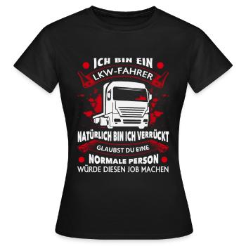 Trucker LKW Fahrer Fernfahrer Brummi Geschenk - Frauen T-Shirt - Schwarz - Vorne - AI Model Female 172 dark (172cm)
