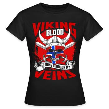 Norvège Scandinavie - T-shirt Femme - noir - Devant - AI Model Female 172 dark (172cm)