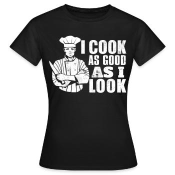 Cuisinier cuisinier cuisinier chef cuisinier - T-shirt Femme - noir - Devant - AI Model Female 172 dark (172cm)