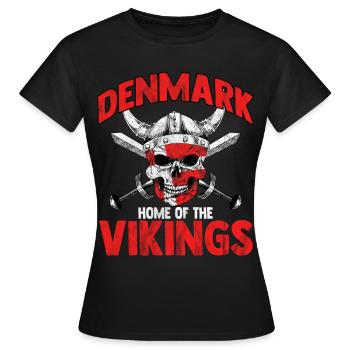 Dänemark Wikinger Kopenhagen Skandinavien Danish - Frauen T-Shirt - Schwarz - Vorne - AI Model Female 172 dark (172cm)