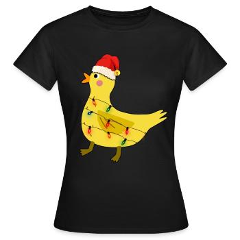 Noël laid de canard - T-shirt Femme - noir - Devant - AI Model Female 172 dark (172cm)