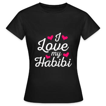 Love you Habibi sweetheart Arabic saying - Women's T-Shirt - black - Front - AI Model Female 172 dark (172cm)